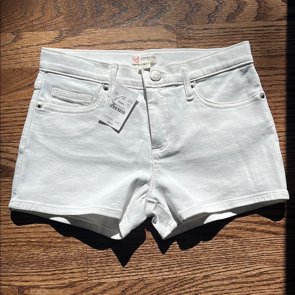 NWT J Crew Crewcuts Girls White Jean Shorts size 10